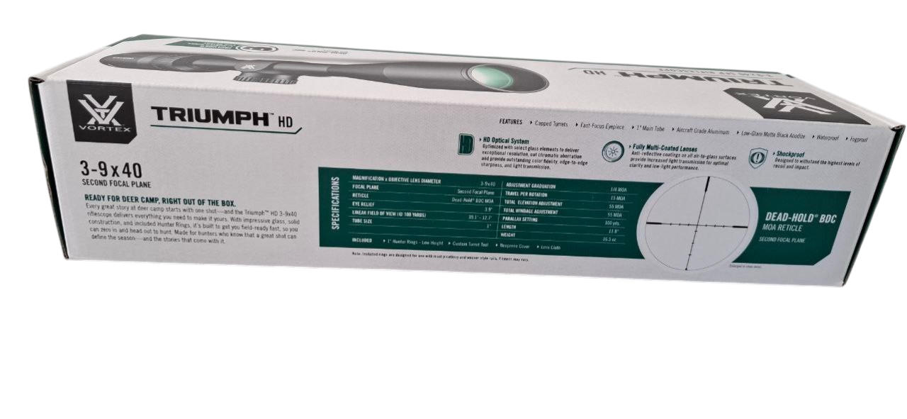 LUNETA VORTEX, MODELO TRIUMPH HD 3-9X40 SFP RIFLESCOPE - Imagem 8