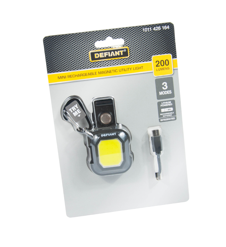 LANTERNA MAGNTICA RECARREGÁVEL 200 LUMENS - DEFIANT